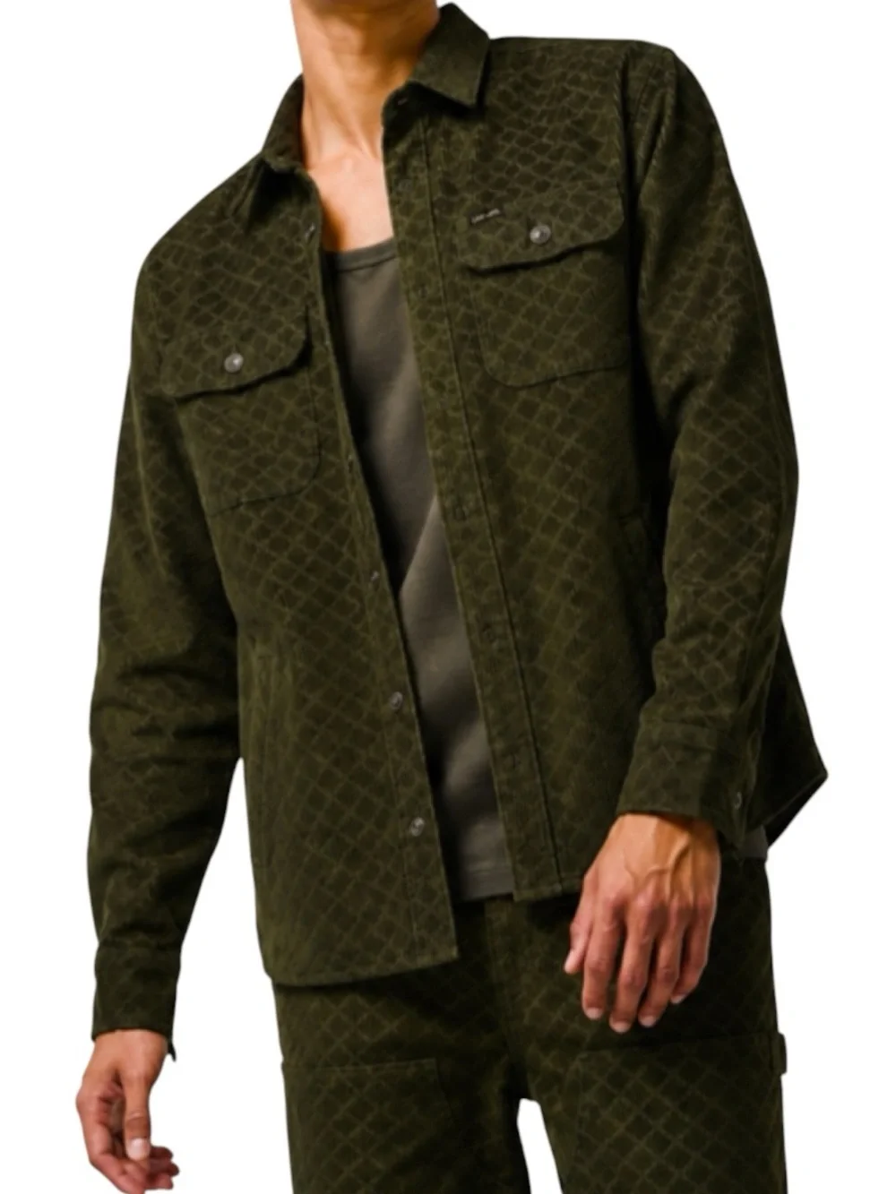 Lee x The Brooklyn Circus Cordoroy Quilted Overshirt Jacket Kale Green Size M